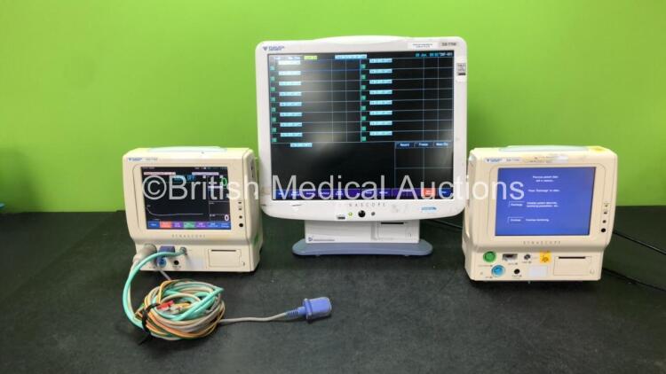 Job Lot Including 2 x Fukuda Denshi DS-7100 Monitors Including ECG, SpO2, BP, NIBP TEMP and Printer Options with 1 x BP Hose, 1 x 3 Lead ECG Lead and 1 x SpO2 Connection Lead (Both Power Up) 1 x Fukuda Denshi DS-7700 Monitor (Powers Up) *SN 36050487, 3614