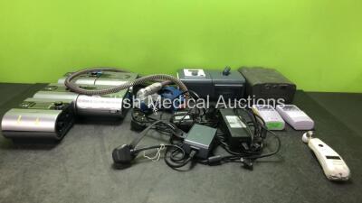 Mixed Lot Including 3 x ResMed S9 Escape CPAP Units with 4 x ResMed H4i Humidifier Units, 2 x AC Power Supplies and 1 x Breathing Mask (All Power Up) 1 x Philips Respironics REMstar Auto A Flex CPAP Unit with 1 x System One Humidifier Unit and 1 x AC Powe