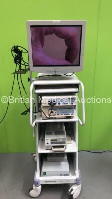 Olympus Compact Trolley with Sony Monitor, Olympus Visera Pro OTV-S7 Digital Processor, Olympus OTV-S7 Camera Head with AR-T12E Coupler, Olympus Visera Pro CLV-S40 Light Source, Thackery Light Cable, Sony UP-21MD Colour Video Printer and IMED Noratel Isol