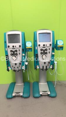 2 x Gambro Prismaflex Dialysis Machines Version 8.2 with Barkley Auto Control Unit - Running Hours 8685 / 9647 (Both Power Up with 1 x Blank Screen)