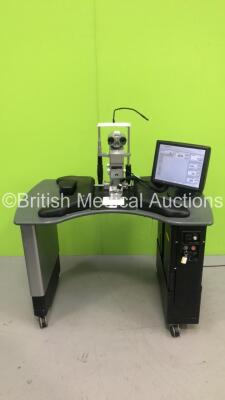 Opti Medical Pascal Photocoagulation Laser *Mfd - May 2008* Version 5.12 ELO Touchscreen Monitor and Key on Motorized Table (Powers Up, Table Tested Working) *OMC-202*
