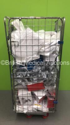 Cage of Consumables Including Disposable Coveralls, Face Masks and Protective Goggles (Cage Not Included)