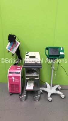 Mixed Lot Including 1 x BARD Bardscan II Bladder Scanner on Stand with Power Supply (Powers Up with Blank Screen - Missing Front Facia),1 x Spacelabs Eclipse 850 ECG Machine (Powers Up with Damaged Display) and 1 x Pax-Man PSC-1 Scalp Cooler (Powers Up)