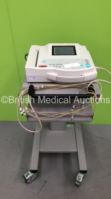 GE MAC 1200ST ECG Machine on Stand with 10 Lead ECG Leads (Powers Up) *550006700*