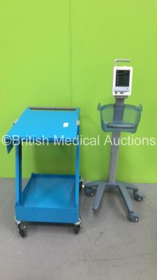 1 x Covidien Trolley and 1 x Datascope Duo Patient Monitor on Stand with Missing Wheel (No Power) *MD03535-D6*