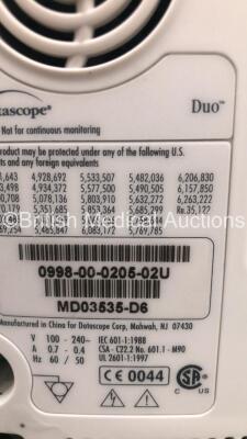 1 x Covidien Trolley and 1 x Datascope Duo Patient Monitor on Stand with Missing Wheel (No Power) *MD03535-D6* - 3