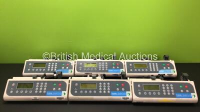 6 x Graseby 3500 Anaesthesia Pumps (All Power Up, 1 x Damage to Casing - See Photos) *RI*