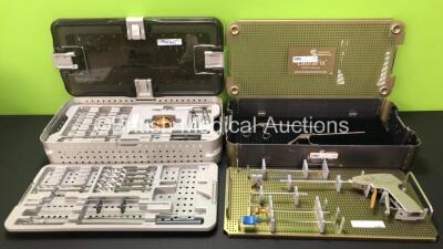 Job Lot Including 1 x ACL Instruments Tray with Various Drill Attachments (Incomplete) and 1 x LabraFix Arthrocare Instrument Tray Including Opus SpeedStitch Handpiece (Incomplete)