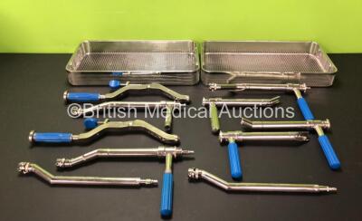 Job Lot of JRI and Greatbatch Medical Instruments Including Offset Cup Impactors, Offset Reamer Handles and Chana Reamer Handles in 2 x Trays