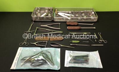 Job Lot of Surgical Instruments in 2 x Trays