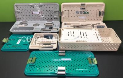 Job Lot Including 2 x Stryker Asnis III Instrument Sets (Incomplete) 1 x Mitek RigidFix Tray (Incomplete) and 1 x Biomet Hip Replacement System (Incomplete)