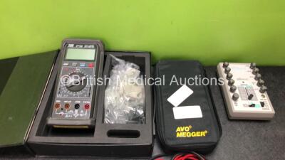 Mixed Lot Including 1 x TES 2732 Data Logger Multimeter (No Power) 1 x RS Components 205-312 Tester Unit (No Power) 1 x Bio Tek ECG Plus Meter (Powers Up) - 2