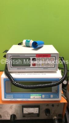 Mixed Lot Including 1 x Baxter Tru Cal Simulator / Tester (Untested Due to Possible Flat Batteries) 1 x Rompa RFED50(99) Lamp Unit (Powers Up) 1 x EMS Therasonic 1030 Unit (Powers Up) 1 x eme Insight 2000 Airway Pressure Monitor (Powers Up with Alarm and - 6