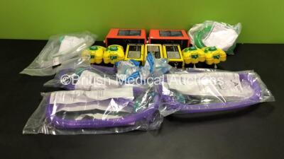 Job Lot Including 2 x Pneupac Rescupac 2DM Ventilators, 2 x Responder 2R Emergency Ventilators, 1 x Model 2R Ventilator and 4 x Pneupac VR1 Airmix Units with Hoses / Tubing