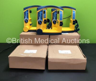3 x Laerdal Suction Units with 6 x Purple Surgical Ref - ST/50/7 50m x 7mm Coil Tubing (All Power Up, All Missing Casing)