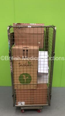 Mixed Cage of Consumables Including Blood Collection Bottles, Biatain Adhesive Foam Dressings and Exactamed Oral/Enteral Dispenser (Cage Not Included - Out of Date)