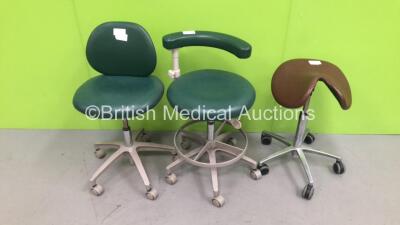 3 x Hydraulic Dental Stools