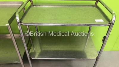 1 x Bedside Cot with Mattress and 3 x Stainless Steel Trolleys - 3