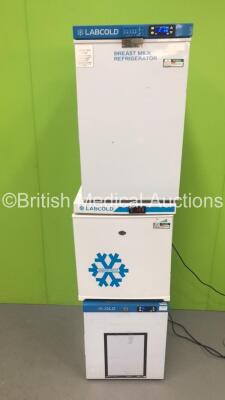 2 x Labcold Freezers (1 x Missing Door) and 1 x Labcold Fridge *S/N CH510*