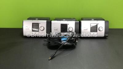 3 x ResMed Lumis 150 VPAP ST-A CPAPs with 1 x Power Supply (2 x Power Up, All Missing Humidifier Chambers) *22161265701 / 22181500458 / 22181378864*