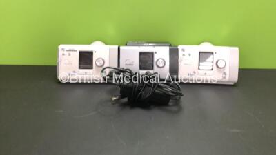 Job Lot Including 2 x ResMed AirSense 10 AutoSet For Her CPAPs and 1 x ResMed Lumis 100 VPAP ST-A CPAP with 1 x Power Supply (All Power Up) *22171205652 / 22171130427 / 22171553012*