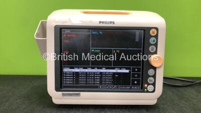 Philips Sure Signs VM4 Patient Monitor Including ECG, SpO2, NIBP and Printer Options (Powers Up with Missing Printer Cover-See Photo) *SN US72012654*