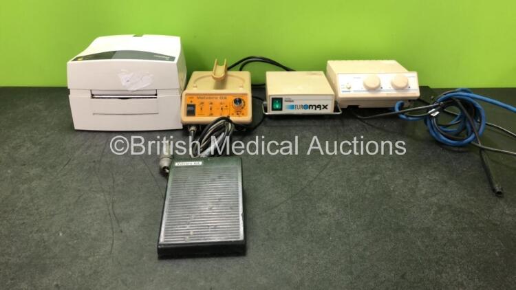 Mixed Lot Including 1 x Intermec Easycoder Unit (Untested Due to Missing Power Supply) 1 x NSK Volvere GX Dental Drill with 1 Footswitch and 1 x Attachment (No Power with Damaged Cable-See Photos) 1 x De Tuy Euro Max Unit (Powers Up) 1 x Dentsply 3000 Ge