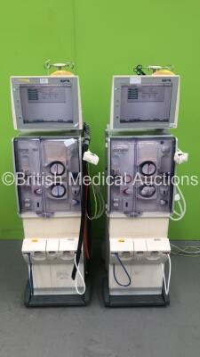 2 x Fresenius Medical Care 5008 CorDiax Dialysis Machines Software Version 4.50 - Running Hours 44735 / 43928 with Hoses (Both Power Up)