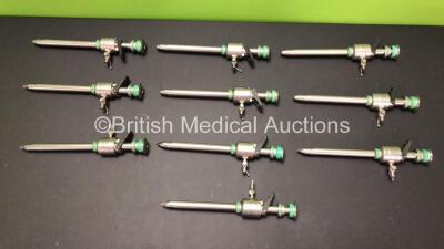 10 x Karl Storz Laparoscopic Trocar and Cannula Sets Including 10 x Karl Storz 30103 H2 11mm Cannulas with 10 x Karl Storz 30103M1 Valves, 5 x Karl Storz 30103A Trocars and 5 x Karl Storz 30103P Trocars *Stock Photo* - 2