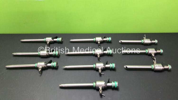 10 x Karl Storz Laparoscopic Trocar and Cannula Sets Including 10 x Karl Storz 30103 H2 11mm Cannulas with 10 x Karl Storz 30103M1 Valves, 4 x Karl Storz 30103A Trocars and 3 x Karl Storz 30103P Trocars