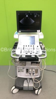 GE Vivid E9 Flat Screen Ultrasound Scanner *S/N VE90307* **06/2009** Application Software Version 110.1.3 System Software Version 104.3.1 with 2 x Transducers / Probes (M5S-D Ref GE-3MIX *Mfd 2018* and 6S-D Ref 47236955 *Mfd 12/2010*) and Sony UP-D897 Dig