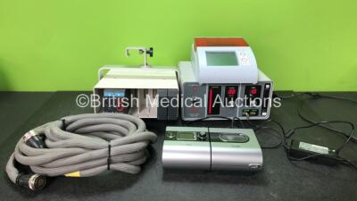 Mixed Lot Including 1 x Burndy Connection Lead, 1 x ResMed Escape CPAP Unit with 1 x Resmed H5I Humidifier Unit and 1 x AC Power Supply (Powers Up)1 x I.C Medical ICM 360 Crystal Vision Smoke Evacuator (Powers Up) 1 x Medica Pico Flow 2 Uroflowmetry Unit 