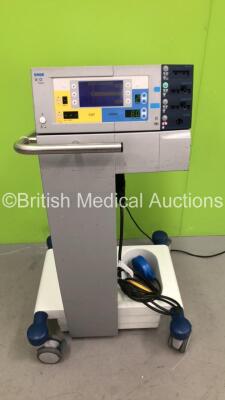 ERBE VIO 300 S Electrosurgical / Diathermy Unit Software Version 1.1.1 on Stand with Dual Footswitch (Powers Up) *S/N 11265507*