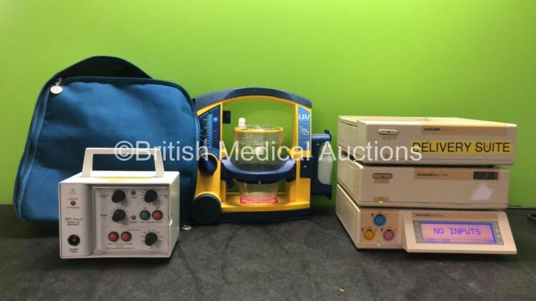 Mixed Lot Including 1 x LSU Suction Unit with 1 x Cup in Carry Bag (Powers Up) 1 x APC Ref 4170 Bedside Pulse External Pulse Generator, 1 x Sonicaid Team Duo Fetal Monitor with 2 x Sonicaid Team Care Units (All Power Up) *SN 78371472582, 1243, 738XL020390