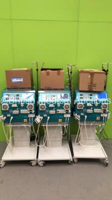 3 x Gambro AK 200 Ultra S Dialysis Machines Software Version 11.11 with Accessories and Hoses (All Power Up) *S/N 25565 / 20889 / 25578*