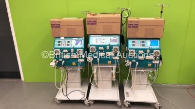 3 x Gambro AK 200 Ultra S Dialysis Machines Software Version 11.11 with Accessories and Hoses (All Power Up) *S/N 25566 / 16573 / 13475*