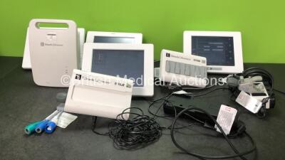 4 x Edwards Lifesciences EV1000M Monitors with 2 x Edwards Lifesciences EV1000DB Databoxes, 1 x Edwards Lifesciences EV1000 Pump Unit and 2 x AC Power Supplies (All Power Up) *SN 600153000234, 343437099, 343438032, 343437058, 343437069, EVD55948, EVD55969