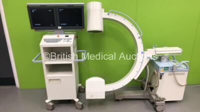 Siemens Siremobil Compact L C-Arm Model 07721710 *Mfd 2009* with Dual Flat Screen Image Intensifier (Powers Up - Exposure Not Taken Due to No Key ) ***IR510***