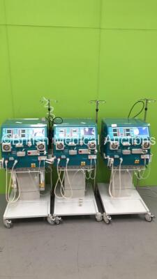 3 x Gambro AK 200 Ultra S Dialysis Machines Software Version 11.11 with Hoses (All Power Up) *S/N 16577 / 20888 / 25567*