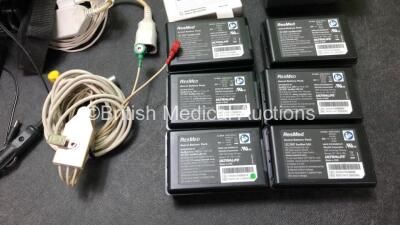 Mixed Lot Including 8 x Manger Stowage Airflo Boards with 6 x DC Power Supplies, 1 x Philips 989803167281 Battery *Untested* 6 x ResMed Astral Battery Packs *All Untested*2 x Zoll 3 Lead ECG Leads, 1 x Lifepak 9 806455-01 Quik Combo Pacing Unit, 2 x Phili - 4