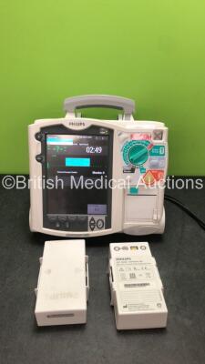 Philips Heartstart MRx Defibrillator Including Pacer and ECG Options with 2 x Philips M3538A Batteries (Powers Up)