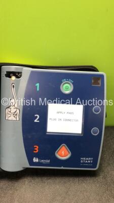 Laerdal Heart Start FR2+ Defibrillator with 1 x Philips M3863A Battery in Carry Case *Install Date 09-2017* (Powers Up and Passes Self Test) *SN 1208295723* - 2