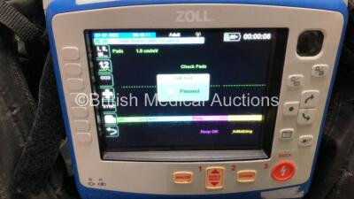 Zoll X Series Monitor/Defibrillator Including ECG, SPO2, NIBP, CO2 and Printer Options with 1 x Sure Power II Battery, 1 x NIBP Cuff and Hose, 1 x 4 Lead ECG Lead, 2 x 6 Lead ECG Leads, 1 x Trunk Cable and 1 x SPO2 Finger Sensors in Carry Bag (Powers Up a - 2
