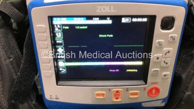 Zoll X Series Monitor/Defibrillator Including ECG, SPO2, NIBP, CO2 and Printer Options with 1 x Sure Power II Battery, 1 x NIBP Cuff and Hose, 1 x 4 Lead ECG Lead, 2 x 6 Lead ECG Leads, 1 x Trunk Cable and 1 x SPO2 Finger Sensors in Carry Bag (Powers Up a - 3