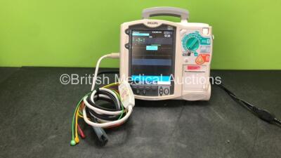 Philips MRx Defibrillator Including Pacer, ECG and Printer Options with 1 x Philips M3538A Battery, 1 x Philips M3539A Module, 1 x Paddle Lead and 1 x 3 Lead ECG Lead (Powers Up)