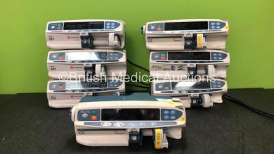 Job Lot Including 3 x Care Fusion Alaris GH Syringe Pumps (All Power Up, 1 with Service Required Message-See Photo) 2 x Cardinal Health Alaris CC Syringe Pumps (Both Power Up, 1 with Service Required Message-See Photo) 1 x Asena GH Syringe Pump (Powers Up