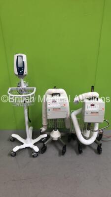 2 x Smiths Medical Level 1 Equator Convective Warming Units and 1 x Welch Allyn SPOT Vital Signs Monitor on Stand (Powers Up)