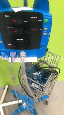 1 x Gas Change Over Trolley, 1 x Braun Tourniquet with Hose and 1 x GE Dinamap ProCare Vital Signs Monitor on Stand with BP Hose and SPO2 Finger Sensor (Powers Up) *S/N EEL023* - 2