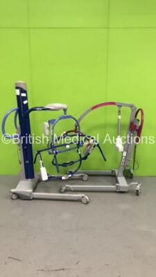 1 x Arjo Minstrel Electric Patient Hoist with Battery and Controller (Powers Up) and 1 x Arjo MaxiMove Electric Patient Hoist (Not Power Tested Due to No Battery)