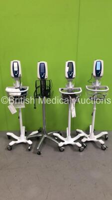 4 x Welch Allyn SPOT Vital Signs Monitors on Stands (All Power Up) *S/N 201516795 / 200807759 / 201214283 / 201111997*